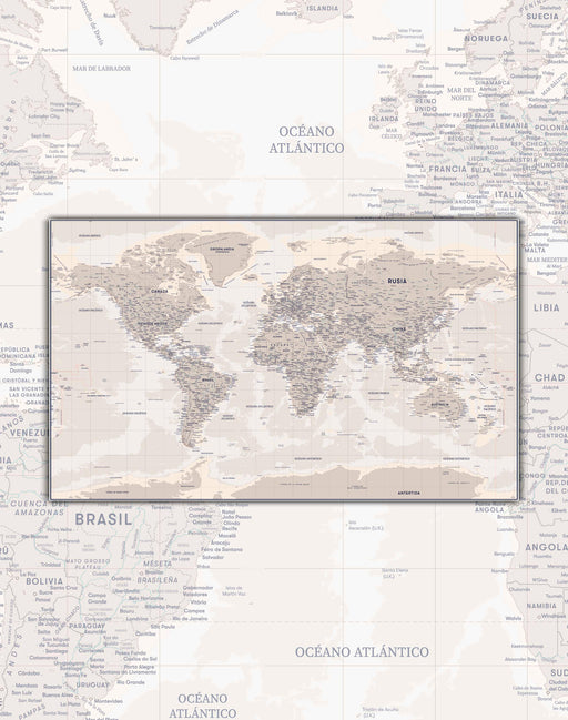 Mapa del Mundo Actualizado (disposición tradicional) - Lámina - Mappin