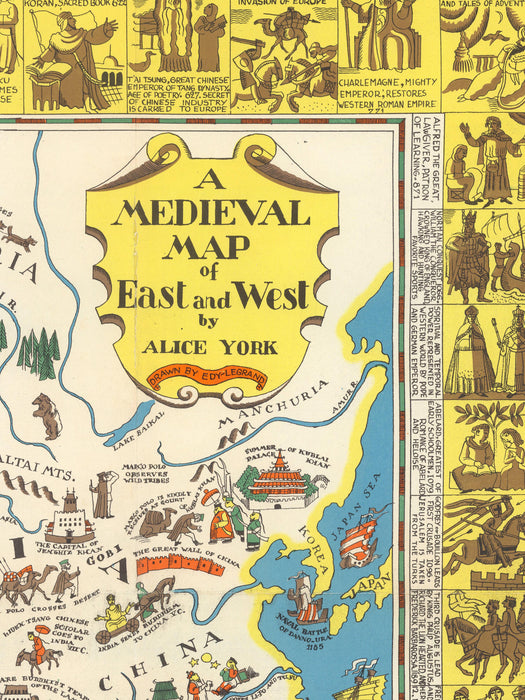 Mapa medieval de Oriente y Occidente, hacia 1930
