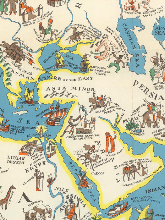 Mapa medieval de Oriente y Occidente, hacia 1930