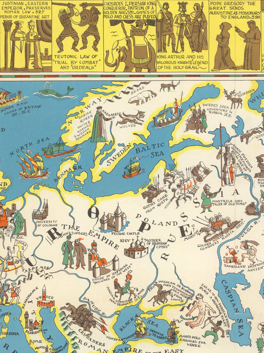 Mapa medieval de Oriente y Occidente, hacia 1930