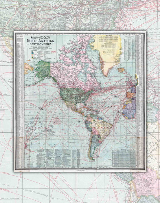 América de 1910 - Enmarcado - Mappin