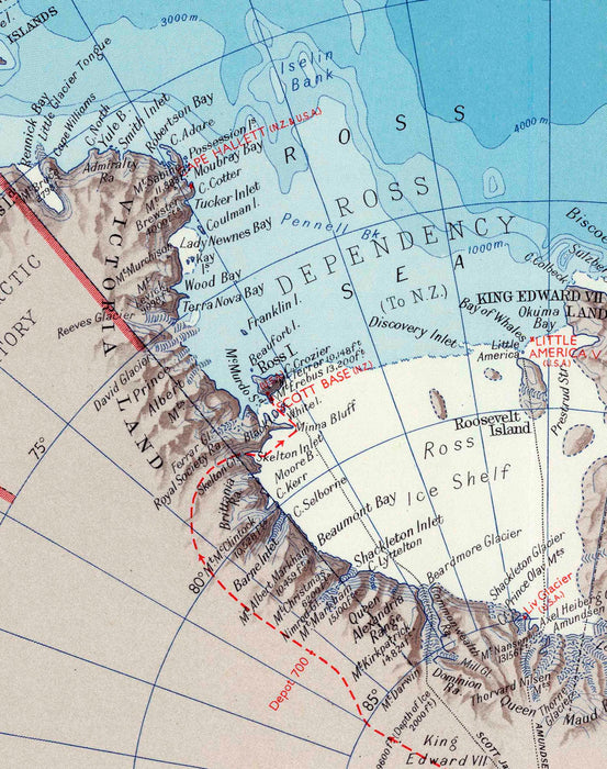 Mapa de la Antártica - Enmarcado - Mappin