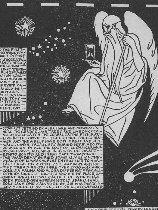 Mapa de la Historia ilustrada de la navegación y carta meteorológica del mar