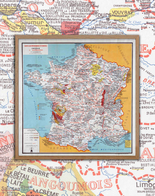 Carta Gastronómica de Francia - Enmarcado - Mappin