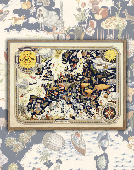 Mapa de Europa Ilustrada - Enmarcado - Mappin