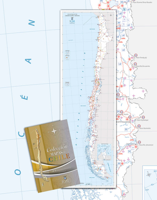 Mapa de Chile Comunicaciones y Servicios - Plegable - Mappin