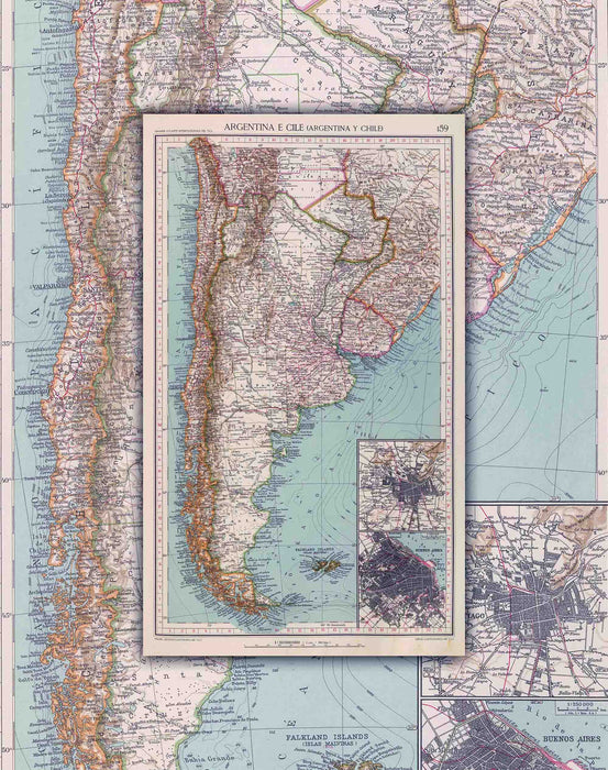 Chile and Argentina in 1929 - Print 