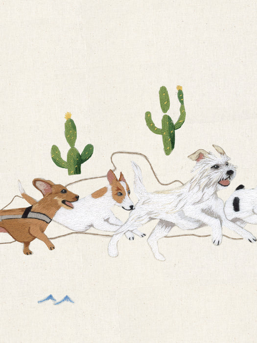 Mapa de Perritos Bordados de Chile - Lámina