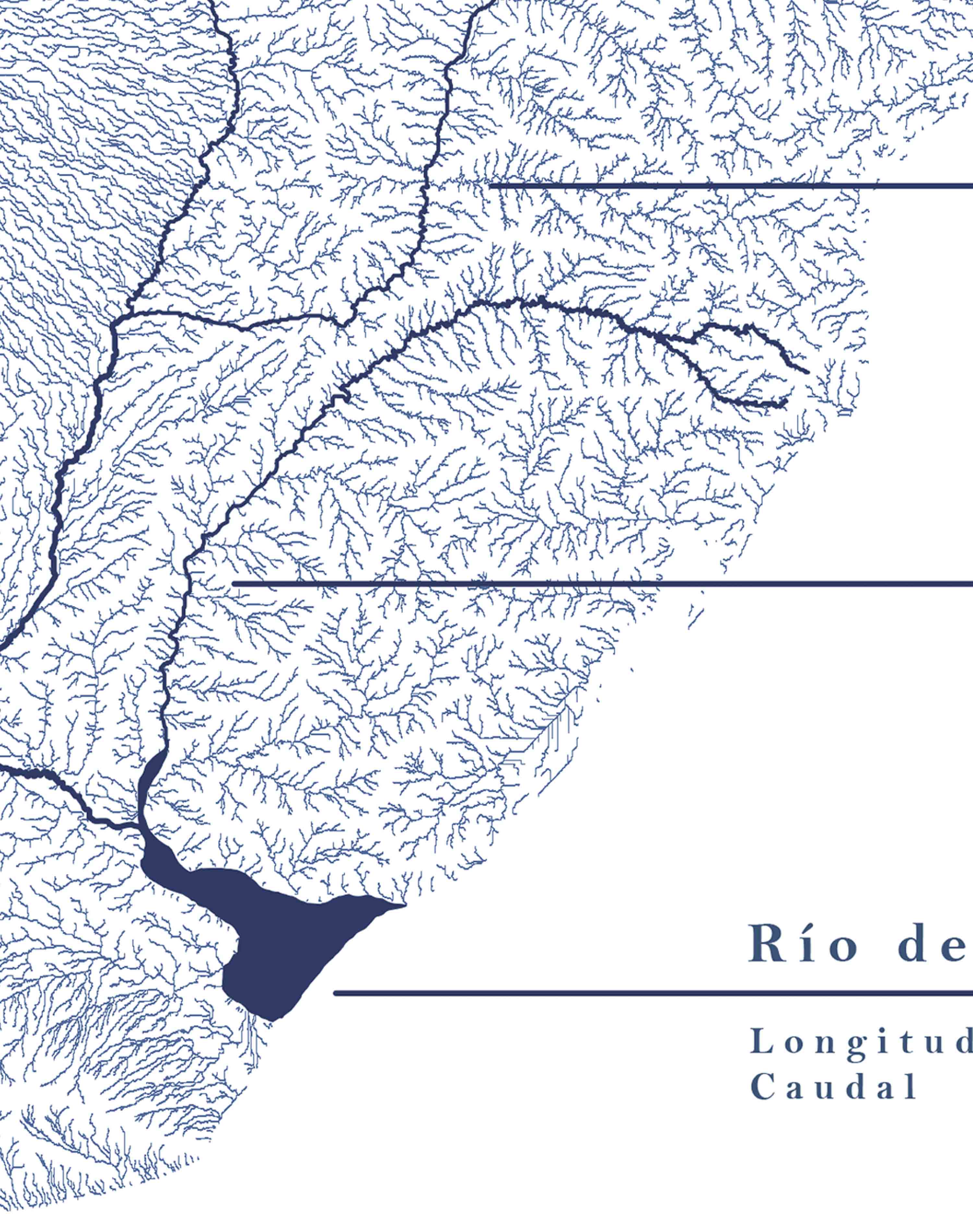 Mapa Hidrográfico de Sudamérica - Enmarcado