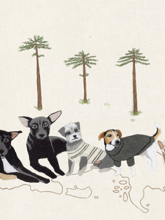Mapa de Perritos Bordados de Chile - Lámina