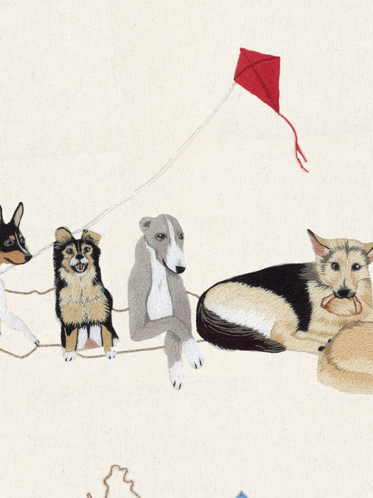 Mapa de Perritos Bordados de Chile - Lámina