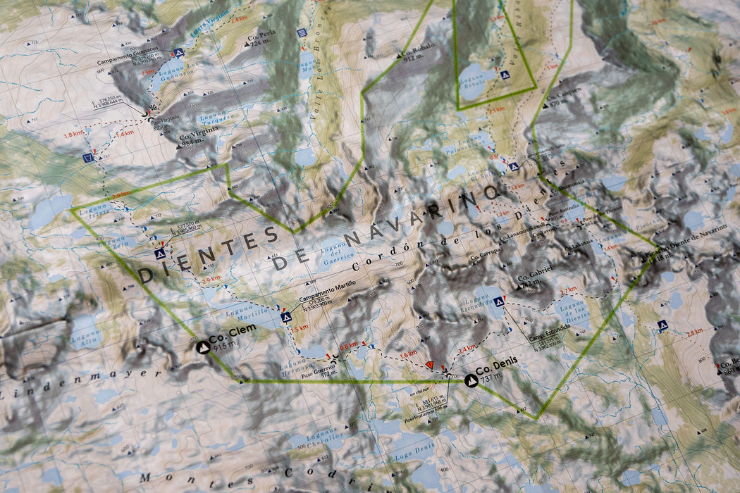 Mapa de Senderismo Dientes de Navarino - Plegable