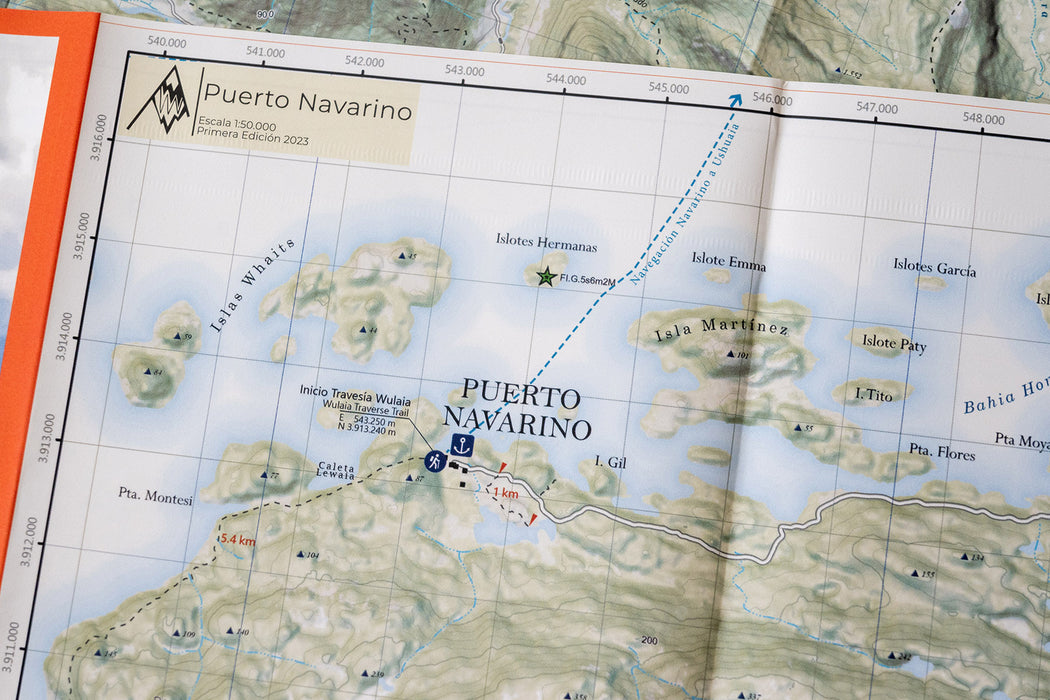 Mapa de Senderismo Dientes de Navarino - Plegable