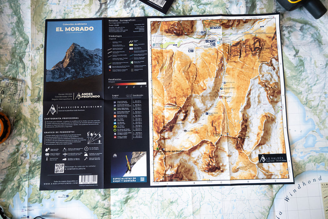 Mapa Andinismo El Morado - Plegable