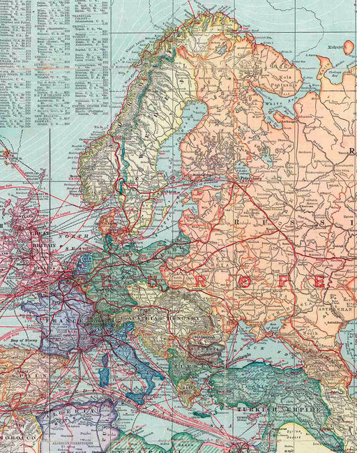 Europa y Asia en 1910 - Lámina - Mappin