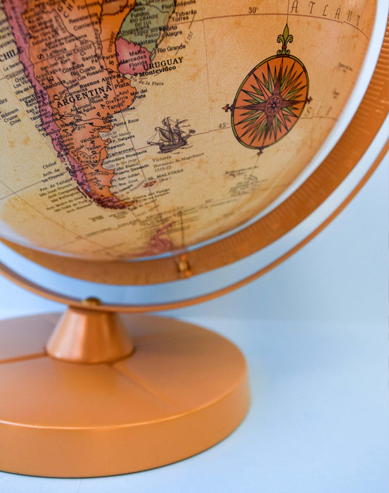 Sepia Globe with Double Axis