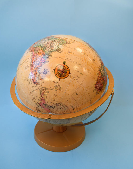 Sepia Globe with Double Axis