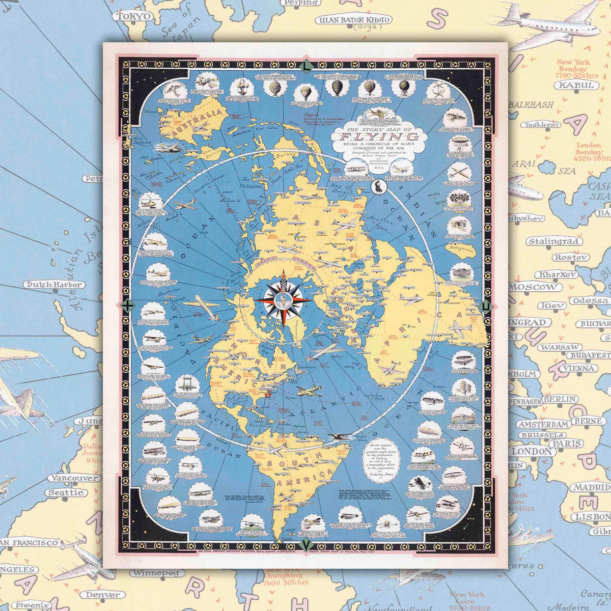 Mapa de la Historia de la Aviación - Lámina — Mappin