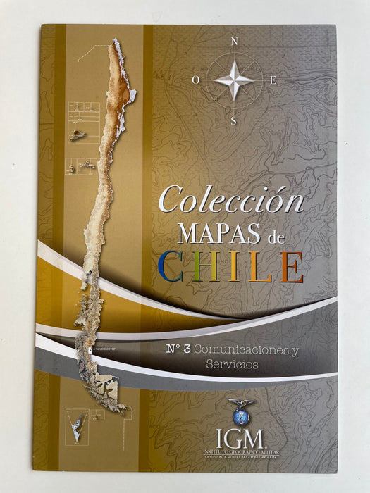 Map of Chile Communications and Services - Foldable