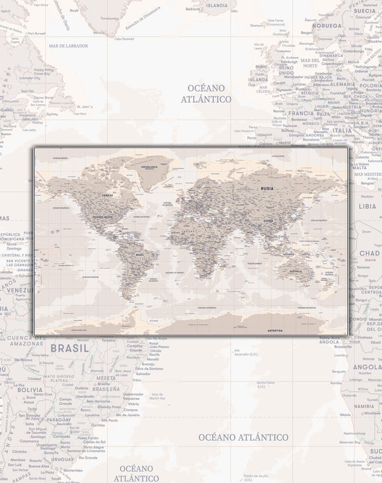 Mapa del Mundo Actualizado (disposición tradicional) - Lámina - Mappin