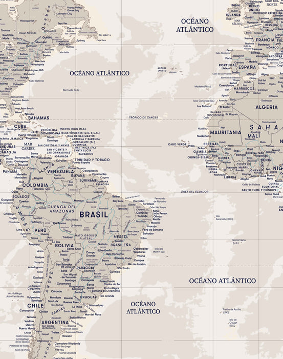Mapa del Mundo Actualizado (disposición tradicional) - Lámina