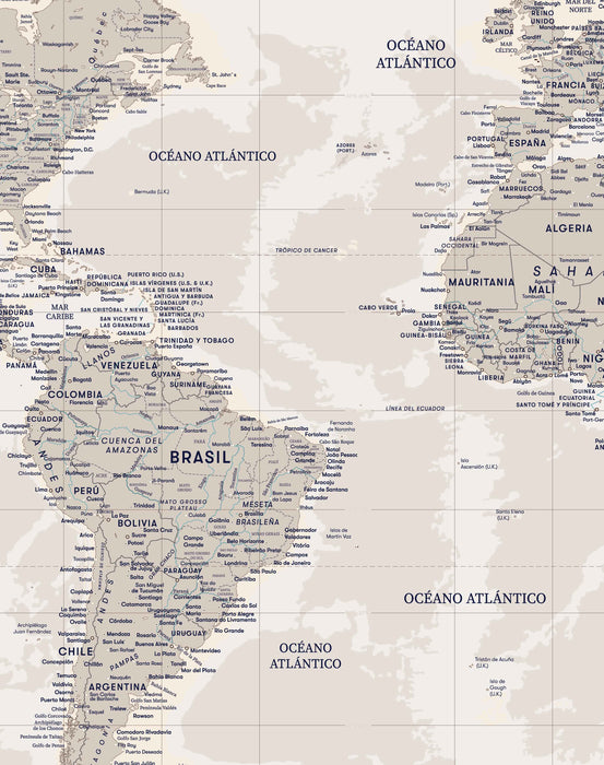 Mapa del Mundo Actualizado (disposición tradicional) - Enmarcado