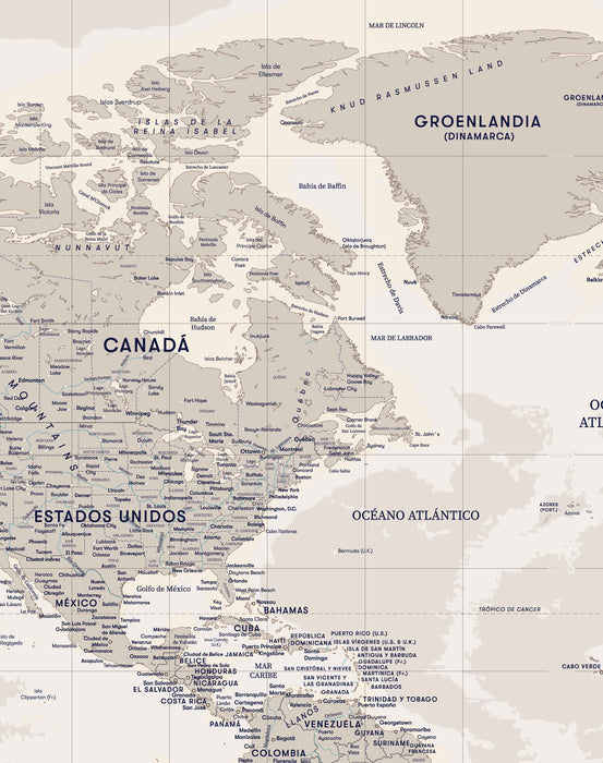 Mapa del Mundo Actualizado (disposición tradicional) - Enmarcado