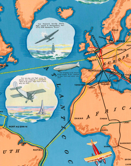 Mapa de la Aviación Mundial - Enmarcado