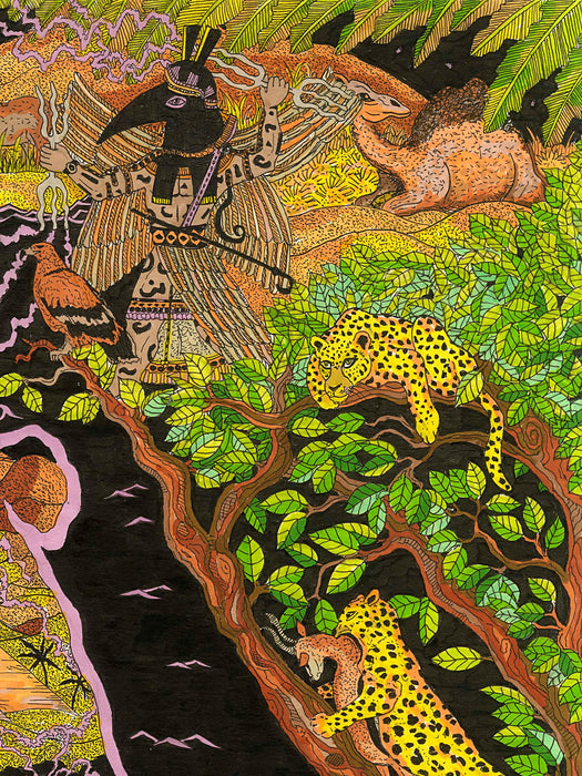 Mapa de África y su Fauna ilustrada - Lámina