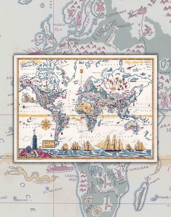 Mapa Pictórico del Mundo de 1933 - Lámina