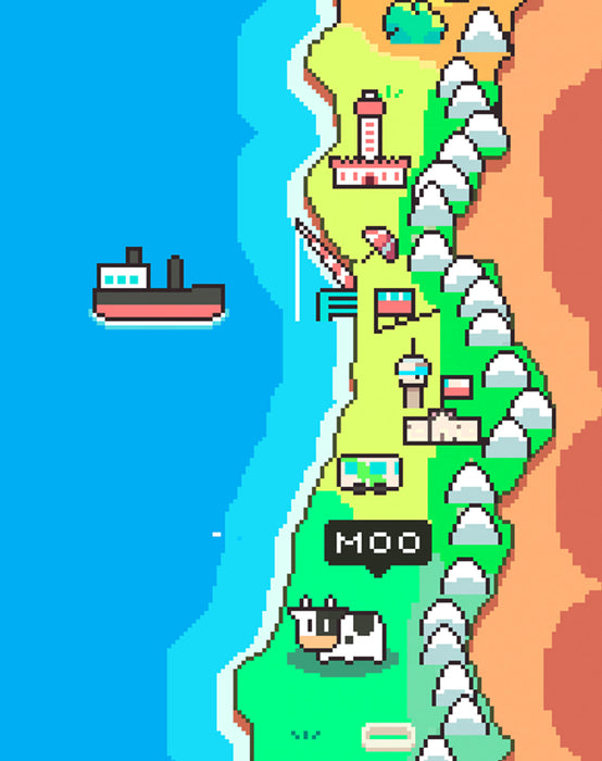 Mapa de Chile en Pixel - Lámina