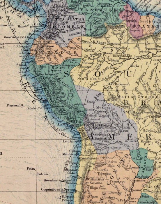 Mapa del Mundo de 1898 - Enmarcado