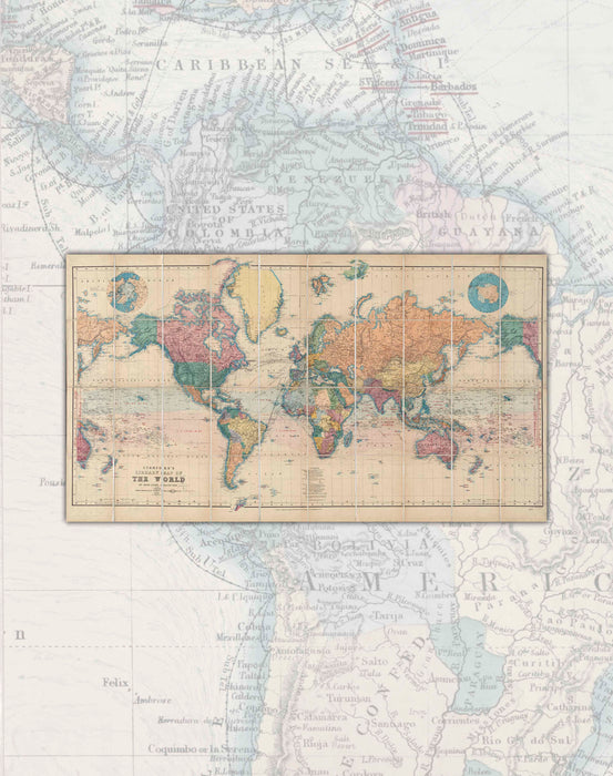 Mapa del Mundo de 1898 - Lámina
