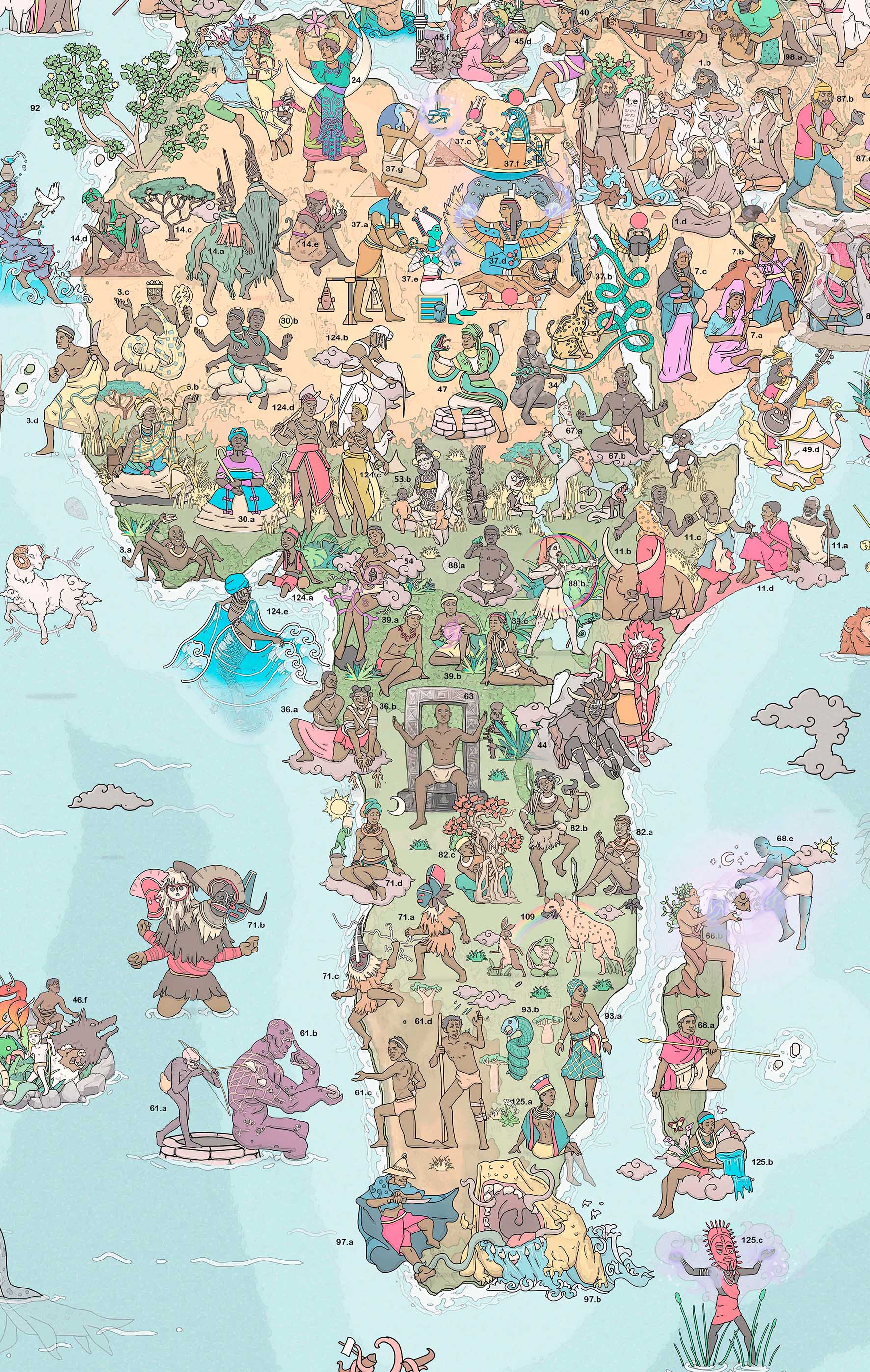 Mapa de las Creencias del Mundo - Enmarcado