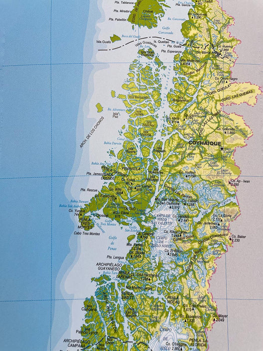 Chile Relief Map - Folding