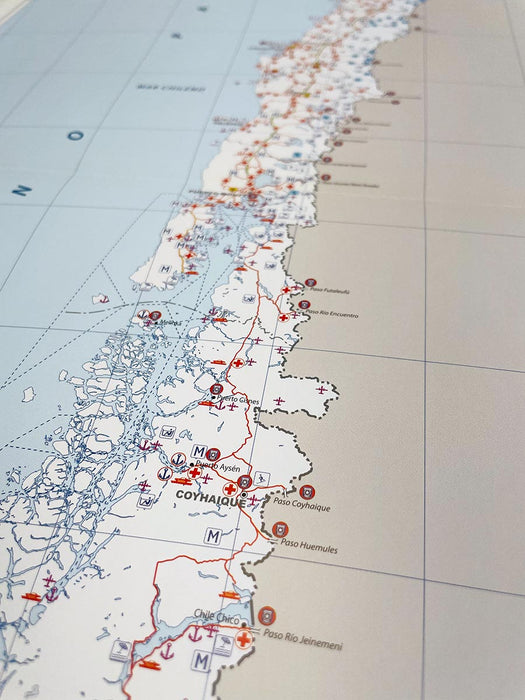 Map of Chile Communications and Services - Foldable