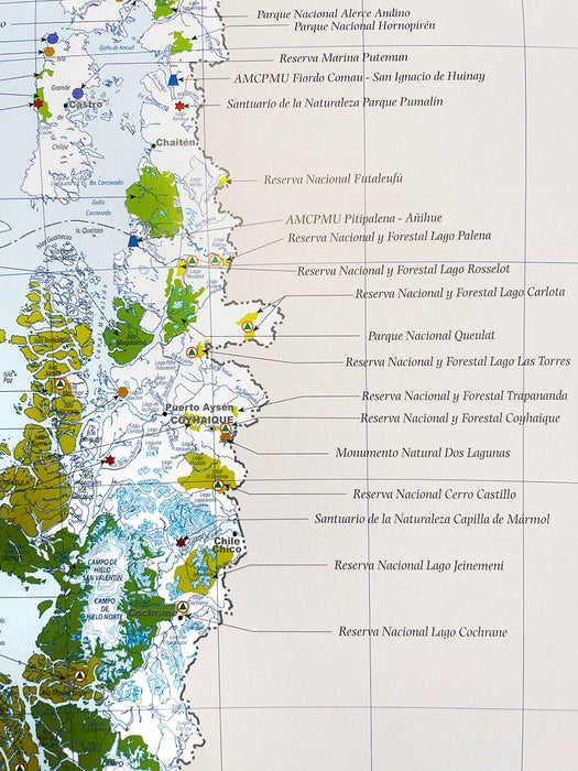 Map of Chile Protected Areas - Folding