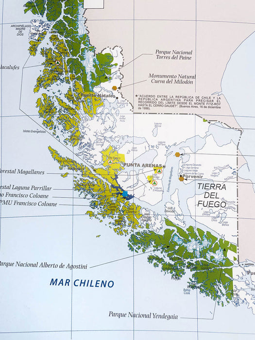 Map of Chile Protected Areas - Folding