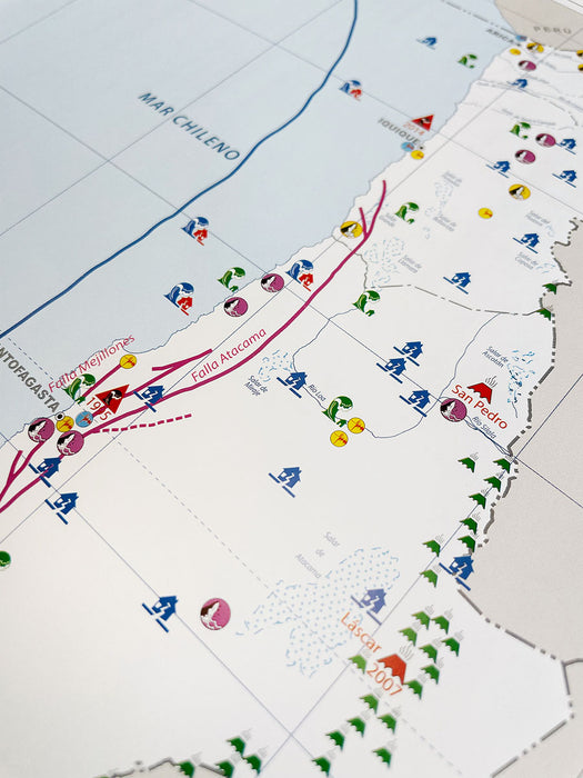 Chile Natural Disasters Map - Foldable