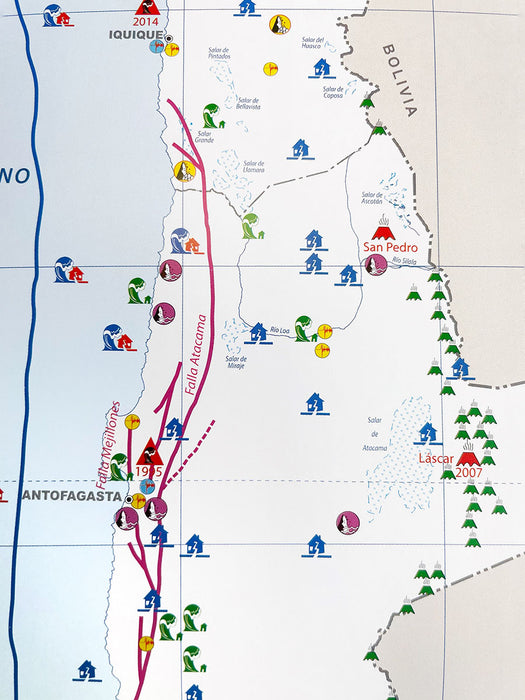 Chile Natural Disasters Map - Foldable