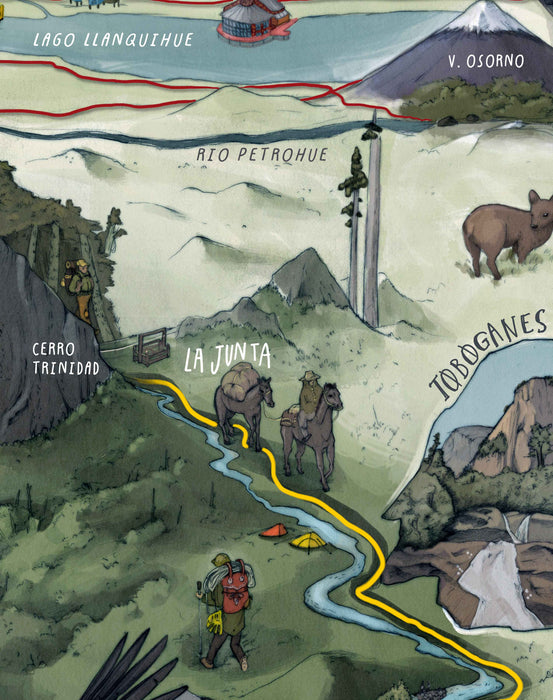 Mapa ilustrado de Parque Cochamó - Lámina