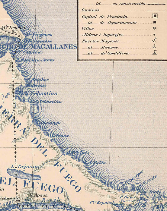 Mapa de la Patagonia de 1903 - Enmarcado
