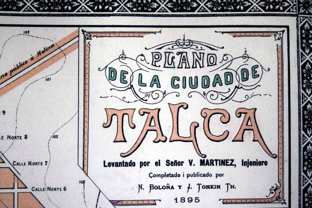 Plano de Talca en 1895 - Enmarcado