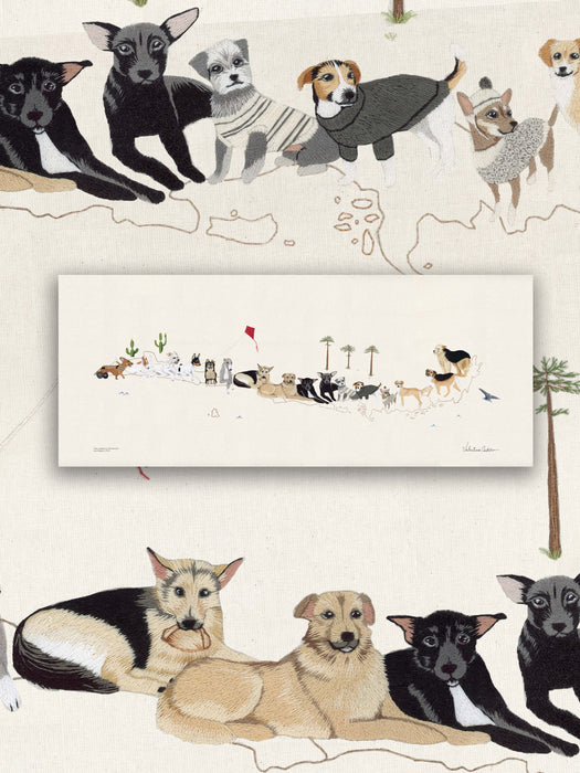 Mapa de Perritos Bordados de Chile - Lámina