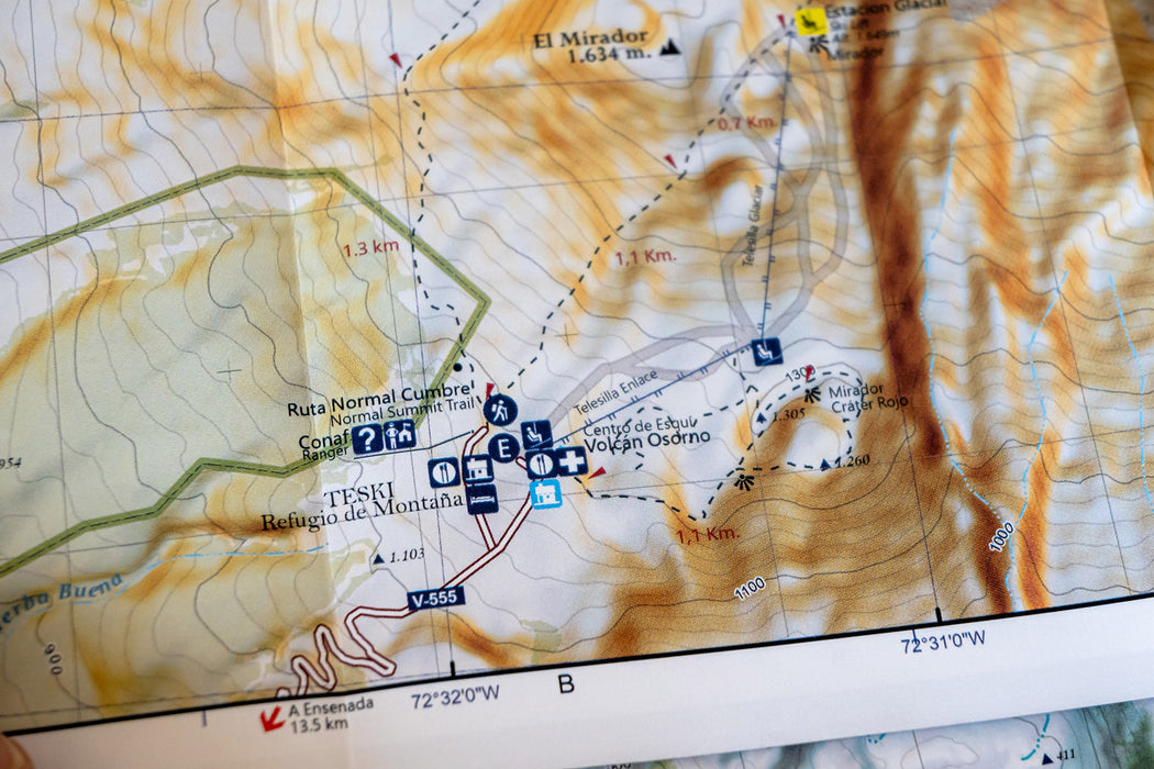 Mapa Andinismo Volcán Osorno - Plegable