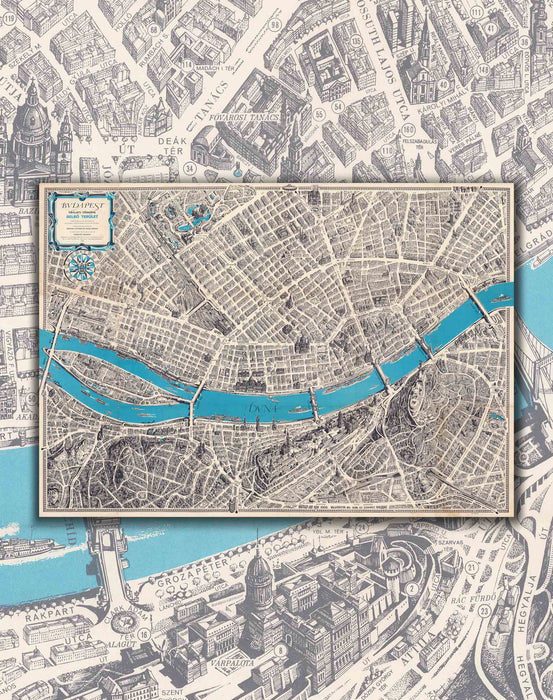 Mapa ilustrado de Budapest - Lámina