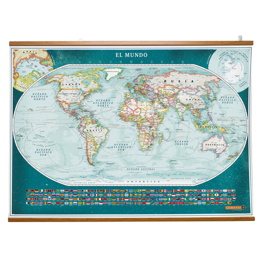 Mapa del Mundo político con banderas - Gran Formato - Mappin