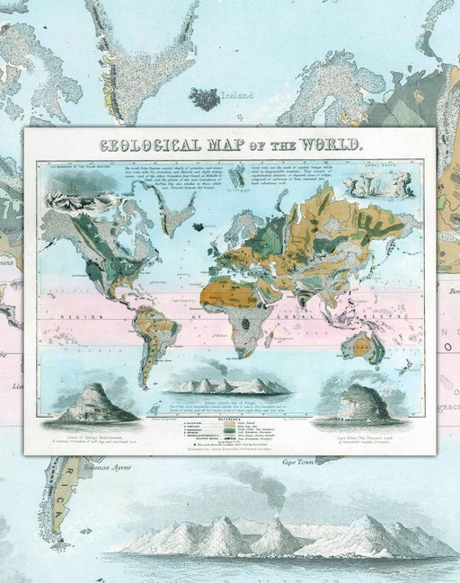 Mapa Geologico del Mundo 1852 - Lámina - Mappin
