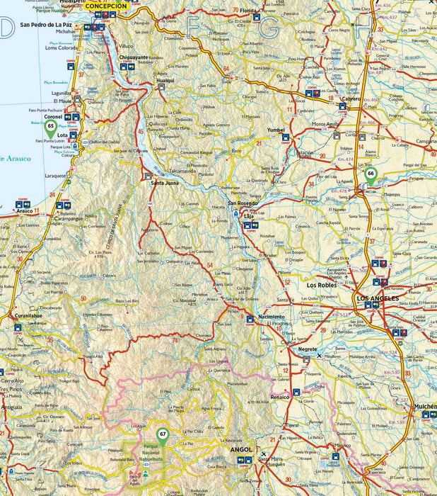 Maule, Biobío y Araucanía - Mapa Turístico Chiletur - Mappin