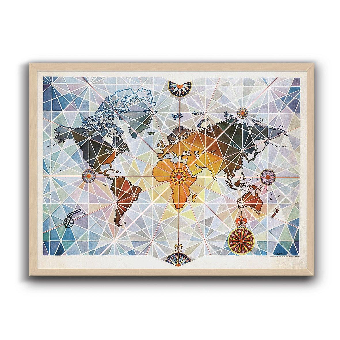 Mapa Mundi África Geométrica - Enmarcado - Mappin